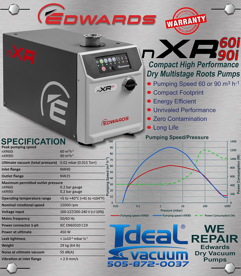 Edwards nXTi Dry Multistage Roots Pump Specs
